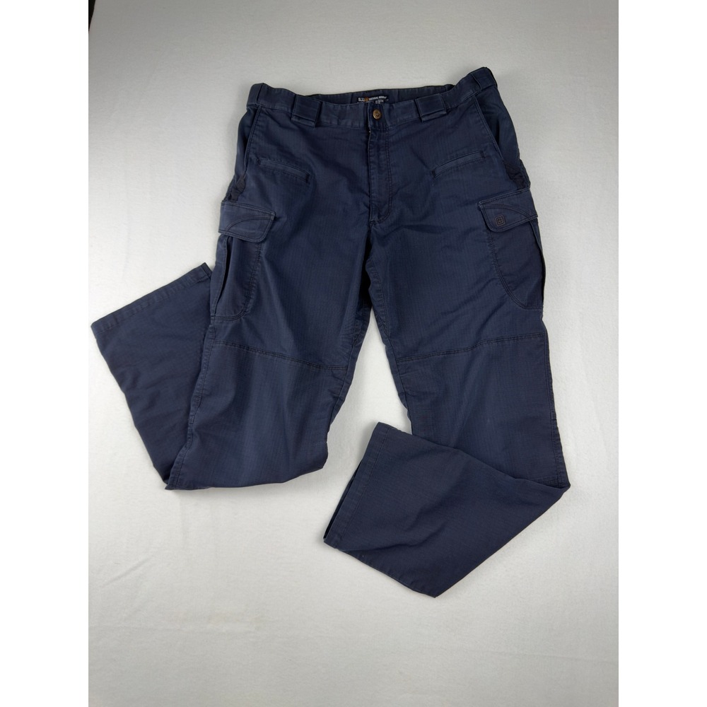 5.11 Tactical Series Mens Navy Blue Ripstop Cargo Pants 36x34 Work Hiking